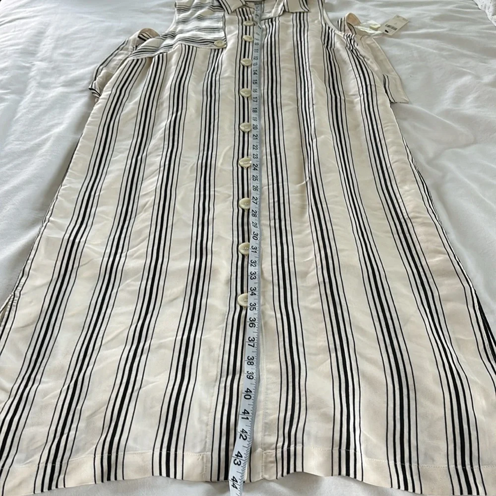 NWT Maeve by Anthropologie Striped Midi Dress Sleeveless Button down Size 6 - Picture 11 of 13